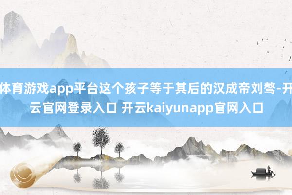 体育游戏app平台这个孩子等于其后的汉成帝刘骜-开云官网登录入口 开云kaiyunapp官网入口