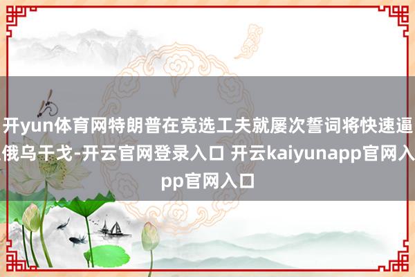 开yun体育网特朗普在竞选工夫就屡次誓词将快速逼迫俄乌干戈-开云官网登录入口 开云kaiyunapp官网入口