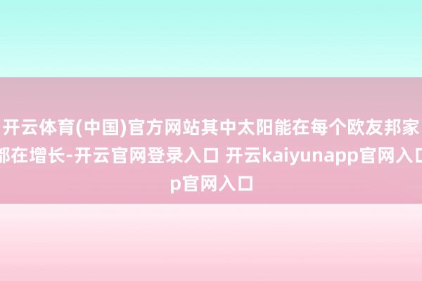 开云体育(中国)官方网站其中太阳能在每个欧友邦家都在增长-开云官网登录入口 开云kaiyunapp官网入口