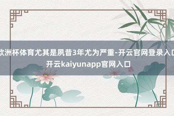 欧洲杯体育尤其是夙昔3年尤为严重-开云官网登录入口 开云kaiyunapp官网入口