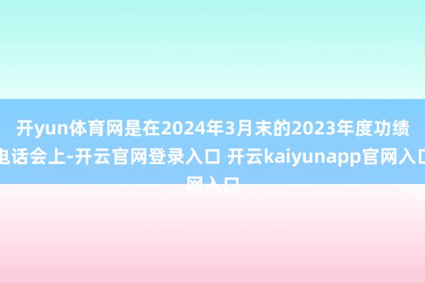 开yun体育网是在2024年3月末的2023年度功绩电话会上-开云官网登录入口 开云kaiyunapp官网入口