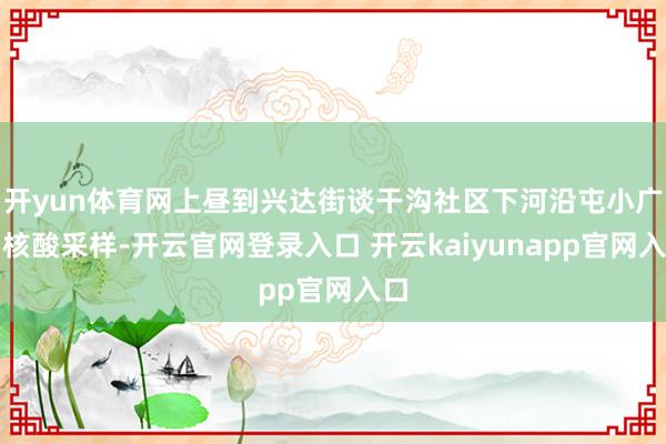 开yun体育网上昼到兴达街谈干沟社区下河沿屯小广场核酸采样-开云官网登录入口 开云kaiyunapp官网入口