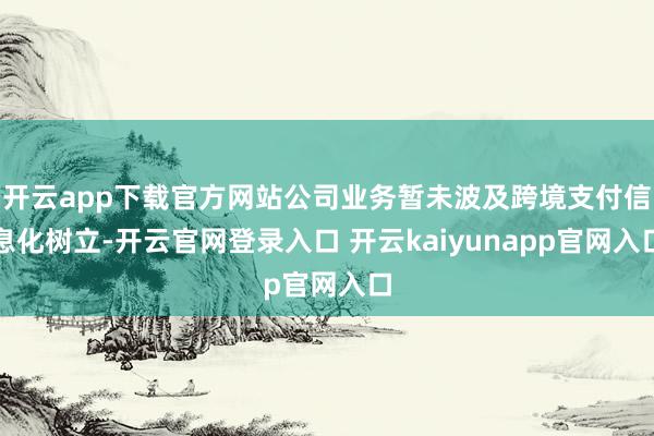 开云app下载官方网站公司业务暂未波及跨境支付信息化树立-开云官网登录入口 开云kaiyunapp官网入口