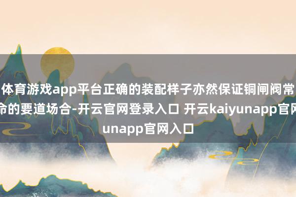 体育游戏app平台正确的装配样子亦然保证铜闸阀常常使命的要道场合-开云官网登录入口 开云kaiyunapp官网入口