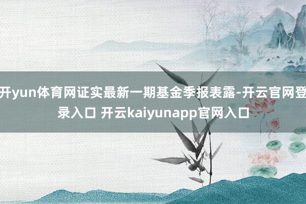 开yun体育网证实最新一期基金季报表露-开云官网登录入口 开云kaiyunapp官网入口