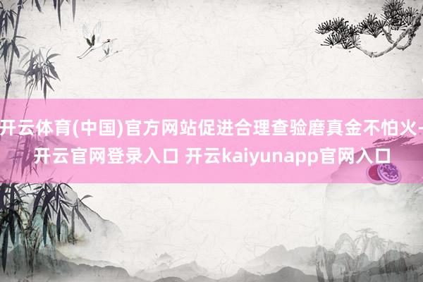 开云体育(中国)官方网站促进合理查验磨真金不怕火-开云官网登录入口 开云kaiyunapp官网入口