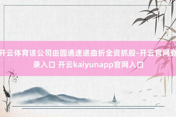 开云体育该公司由圆通速递曲折全资抓股-开云官网登录入口 开云kaiyunapp官网入口