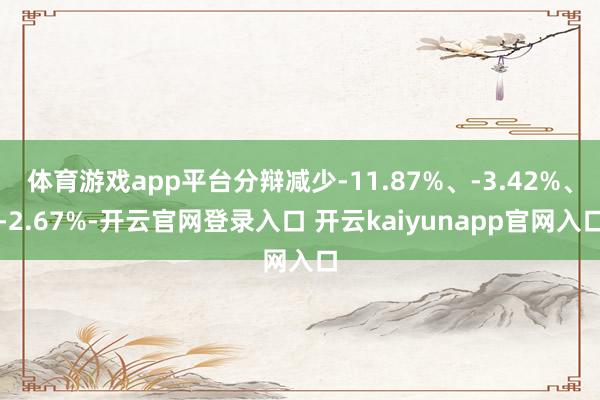 体育游戏app平台分辩减少-11.87%、-3.42%、-2.67%-开云官网登录入口 开云kaiyunapp官网入口