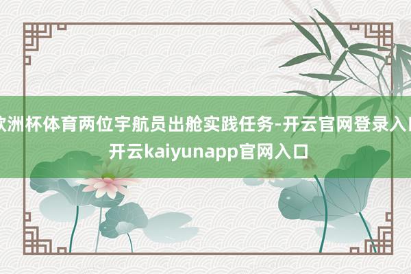 欧洲杯体育两位宇航员出舱实践任务-开云官网登录入口 开云kaiyunapp官网入口