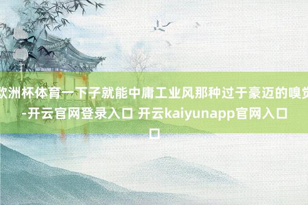 欧洲杯体育一下子就能中庸工业风那种过于豪迈的嗅觉-开云官网登录入口 开云kaiyunapp官网入口