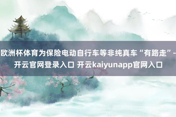 欧洲杯体育为保险电动自行车等非纯真车“有路走”-开云官网登录入口 开云kaiyunapp官网入口