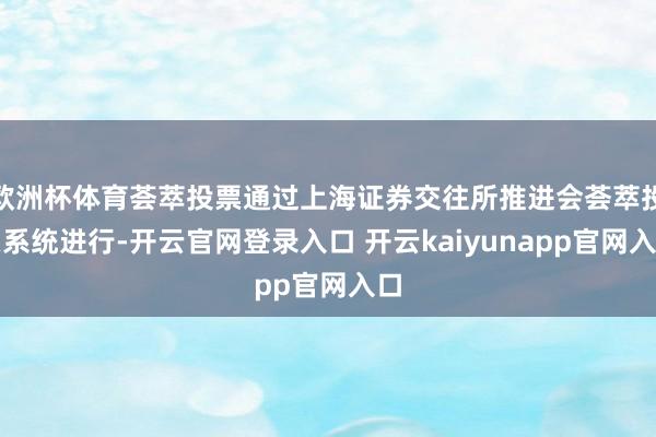 欧洲杯体育荟萃投票通过上海证券交往所推进会荟萃投票系统进行-开云官网登录入口 开云kaiyunapp官网入口