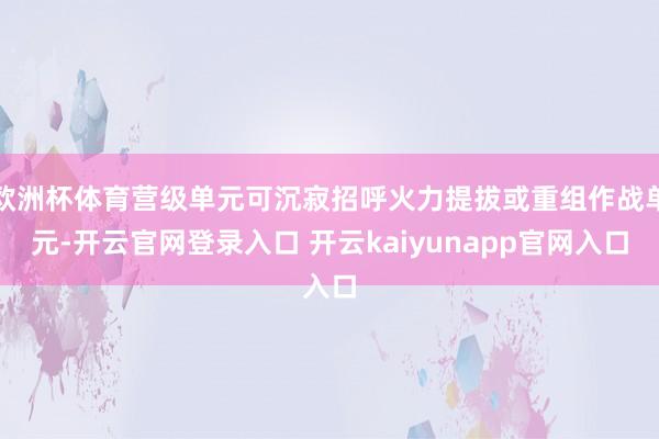 欧洲杯体育营级单元可沉寂招呼火力提拔或重组作战单元-开云官网登录入口 开云kaiyunapp官网入口