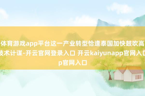 体育游戏app平台这一产业转型恰逢泰国加快鼓吹高技术计谋-开云官网登录入口 开云kaiyunapp官网入口