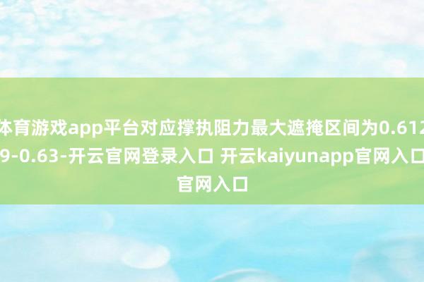 体育游戏app平台对应撑执阻力最大遮掩区间为0.6129-0.63-开云官网登录入口 开云kaiyunapp官网入口