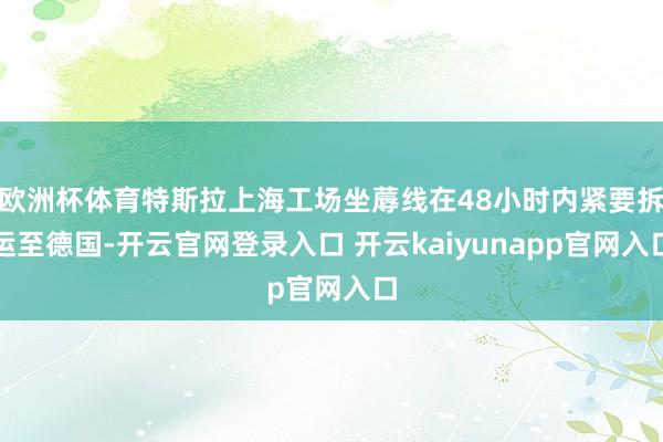 欧洲杯体育特斯拉上海工场坐蓐线在48小时内紧要拆运至德国-开云官网登录入口 开云kaiyunapp官网入口
