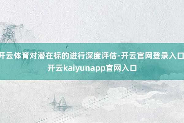 开云体育对潜在标的进行深度评估-开云官网登录入口 开云kaiyunapp官网入口