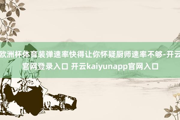欧洲杯体育装弹速率快得让你怀疑厨师速率不够-开云官网登录入口 开云kaiyunapp官网入口