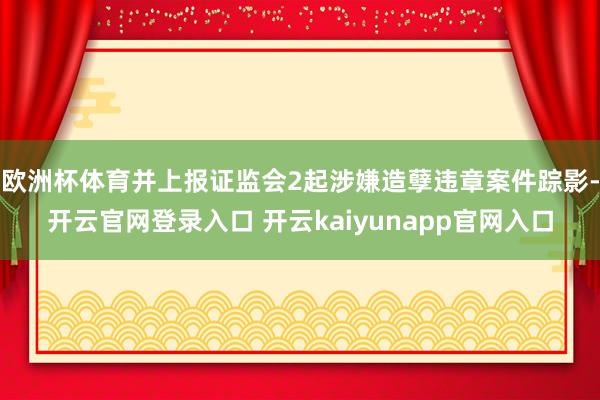 欧洲杯体育并上报证监会2起涉嫌造孽违章案件踪影-开云官网登录入口 开云kaiyunapp官网入口