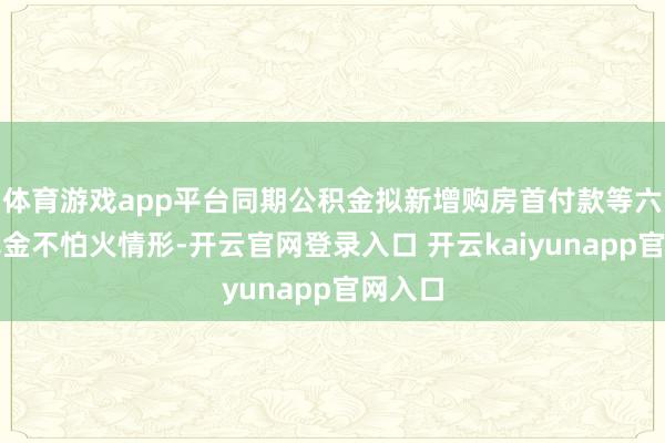 体育游戏app平台同期公积金拟新增购房首付款等六类提真金不怕火情形-开云官网登录入口 开云kaiyunapp官网入口