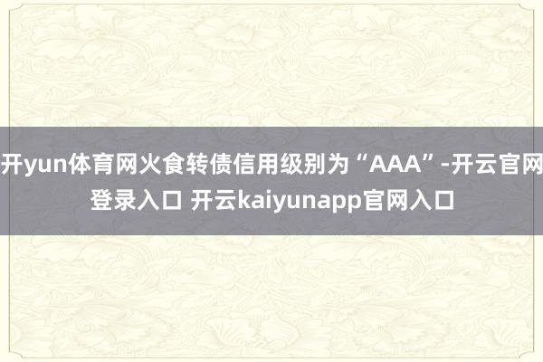 开yun体育网火食转债信用级别为“AAA”-开云官网登录入口 开云kaiyunapp官网入口