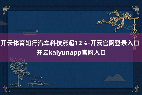 开云体育知行汽车科技涨超12%-开云官网登录入口 开云kaiyunapp官网入口