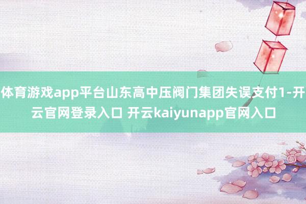 体育游戏app平台山东高中压阀门集团失误支付1-开云官网登录入口 开云kaiyunapp官网入口