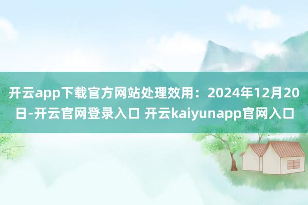开云app下载官方网站处理效用：2024年12月20日-开云官网登录入口 开云kaiyunapp官网入口
