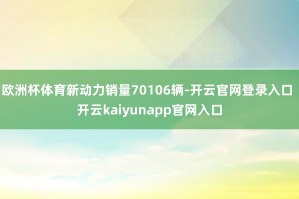 欧洲杯体育新动力销量70106辆-开云官网登录入口 开云kaiyunapp官网入口