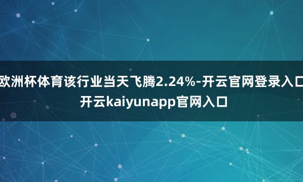 欧洲杯体育该行业当天飞腾2.24%-开云官网登录入口 开云kaiyunapp官网入口
