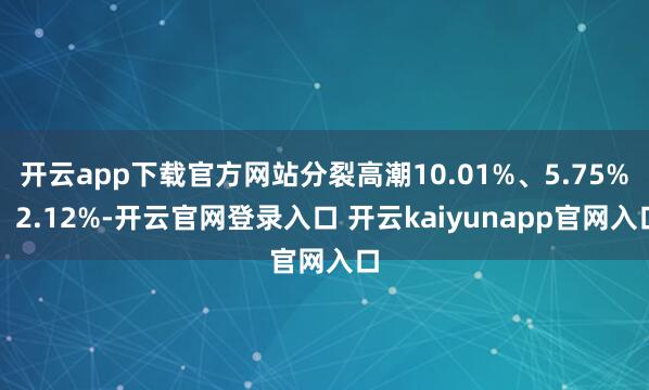 开云app下载官方网站分裂高潮10.01%、5.75%、2.12%-开云官网登录入口 开云kaiyunapp官网入口