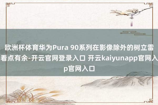 欧洲杯体育华为Pura 90系列在影像除外的树立雷同看点有余-开云官网登录入口 开云kaiyunapp官网入口