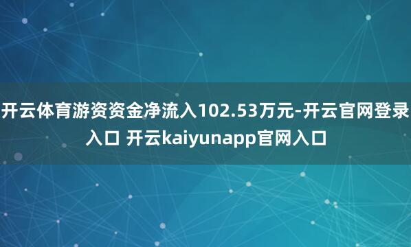 开云体育游资资金净流入102.53万元-开云官网登录入口 开云kaiyunapp官网入口