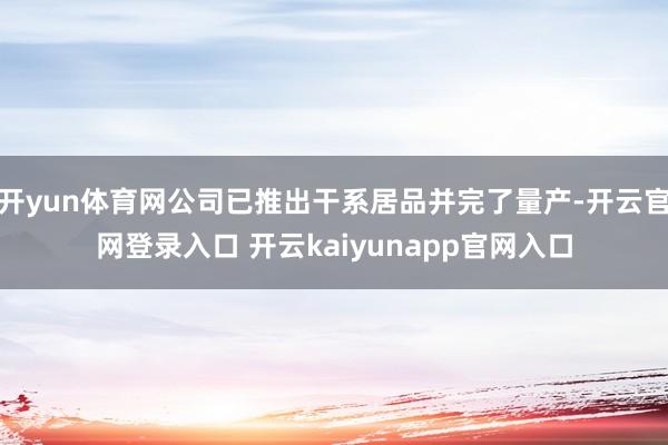 开yun体育网公司已推出干系居品并完了量产-开云官网登录入口 开云kaiyunapp官网入口