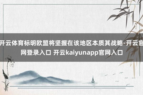 开云体育标明欧盟将坚握在该地区本质其战略-开云官网登录入口 开云kaiyunapp官网入口