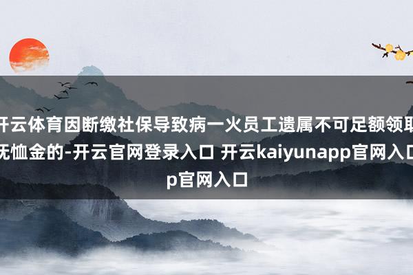 开云体育因断缴社保导致病一火员工遗属不可足额领取抚恤金的-开云官网登录入口 开云kaiyunapp官网入口