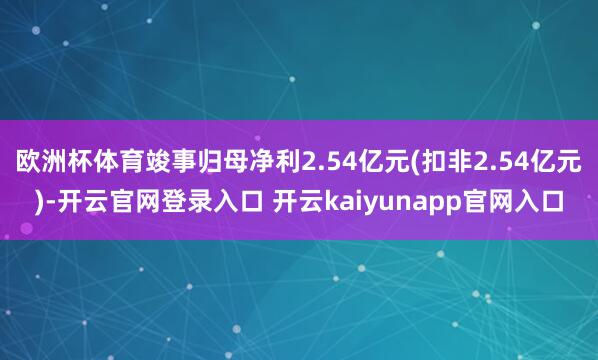 欧洲杯体育竣事归母净利2.54亿元(扣非2.54亿元)-开云官网登录入口 开云kaiyunapp官网入口