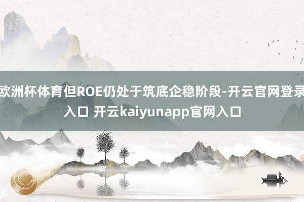 欧洲杯体育但ROE仍处于筑底企稳阶段-开云官网登录入口 开云kaiyunapp官网入口