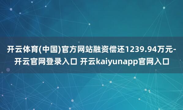 开云体育(中国)官方网站融资偿还1239.94万元-开云官网登录入口 开云kaiyunapp官网入口