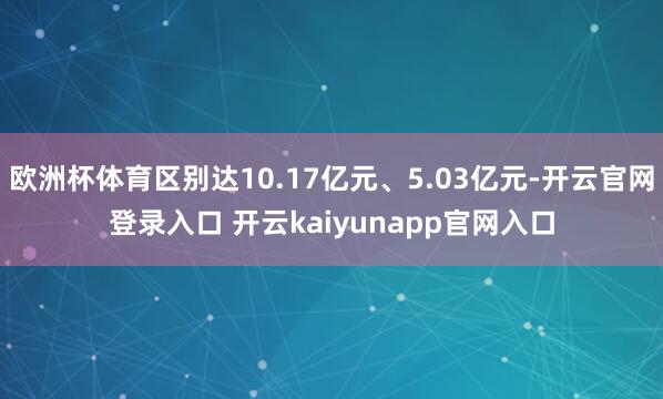 欧洲杯体育区别达10.17亿元、5.03亿元-开云官网登录入口 开云kaiyunapp官网入口