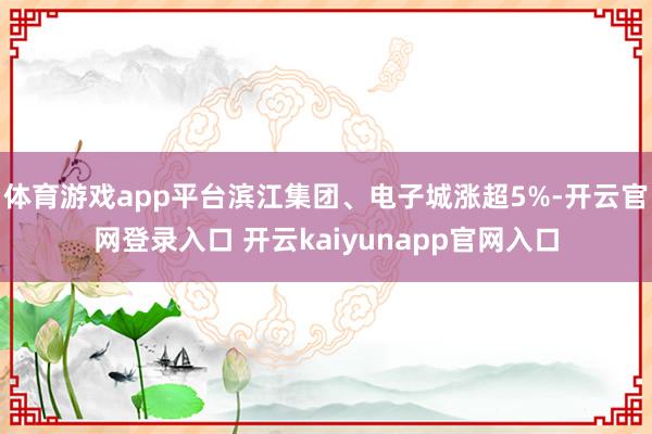 体育游戏app平台滨江集团、电子城涨超5%-开云官网登录入口 开云kaiyunapp官网入口
