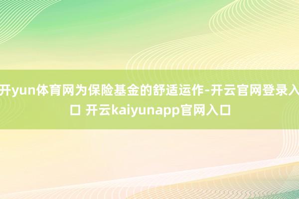 开yun体育网为保险基金的舒适运作-开云官网登录入口 开云kaiyunapp官网入口